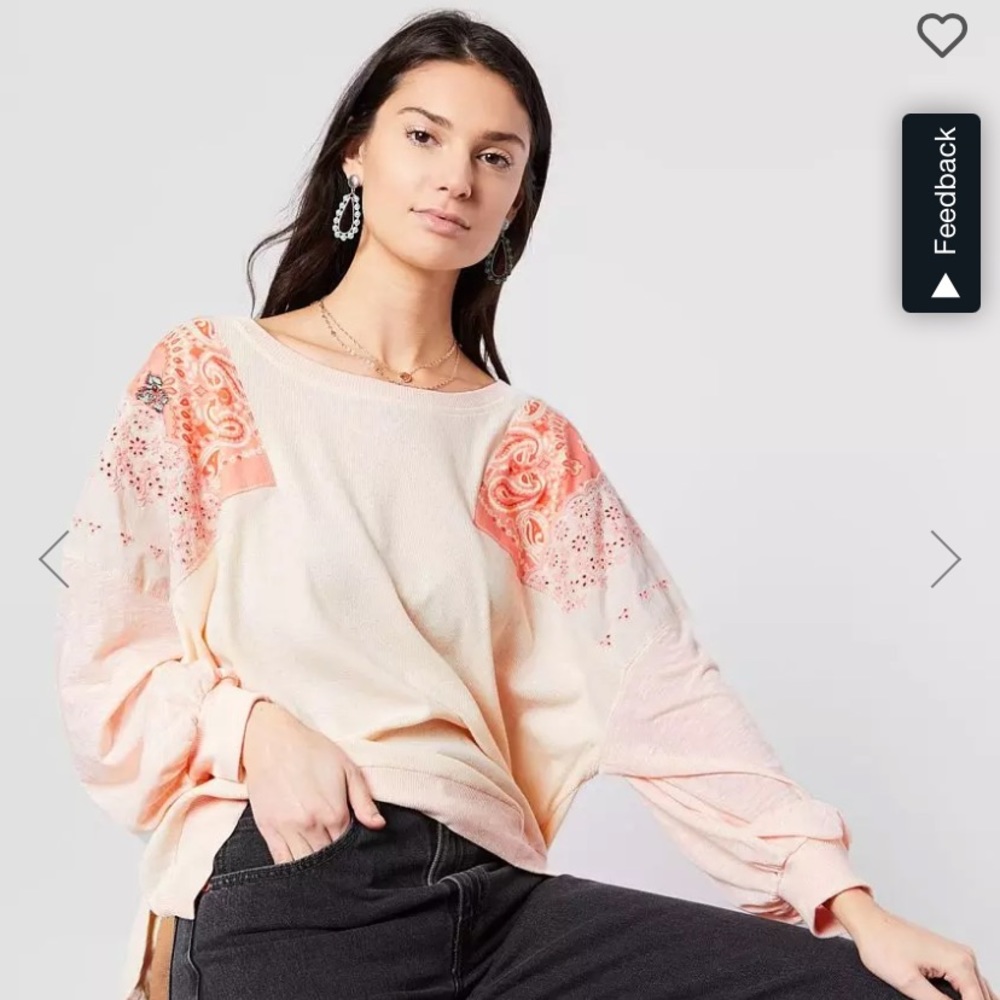 NWT Free People “Feelin It” Boho Tee